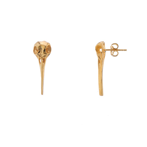 WDTS 925 Silver Bird skull studs-gold