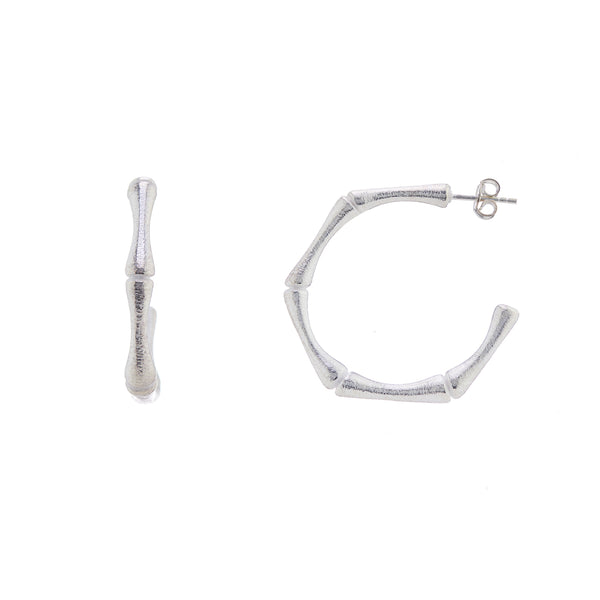 Bamboo Hoops - silver