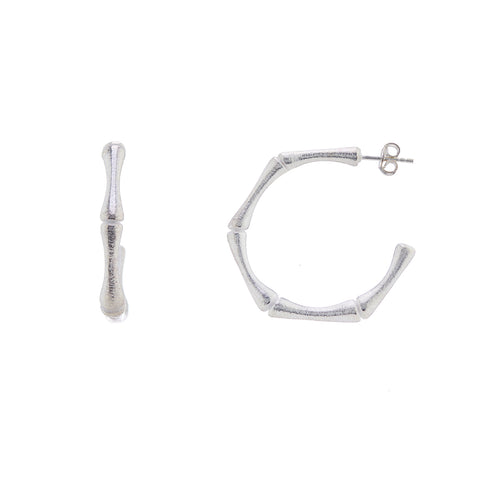 Bamboo Hoops - silver