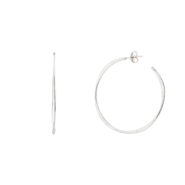 925 Silver Irregular Medium Hoops