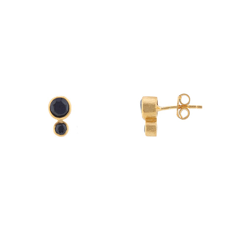 Gold plated Double onyx Earrings