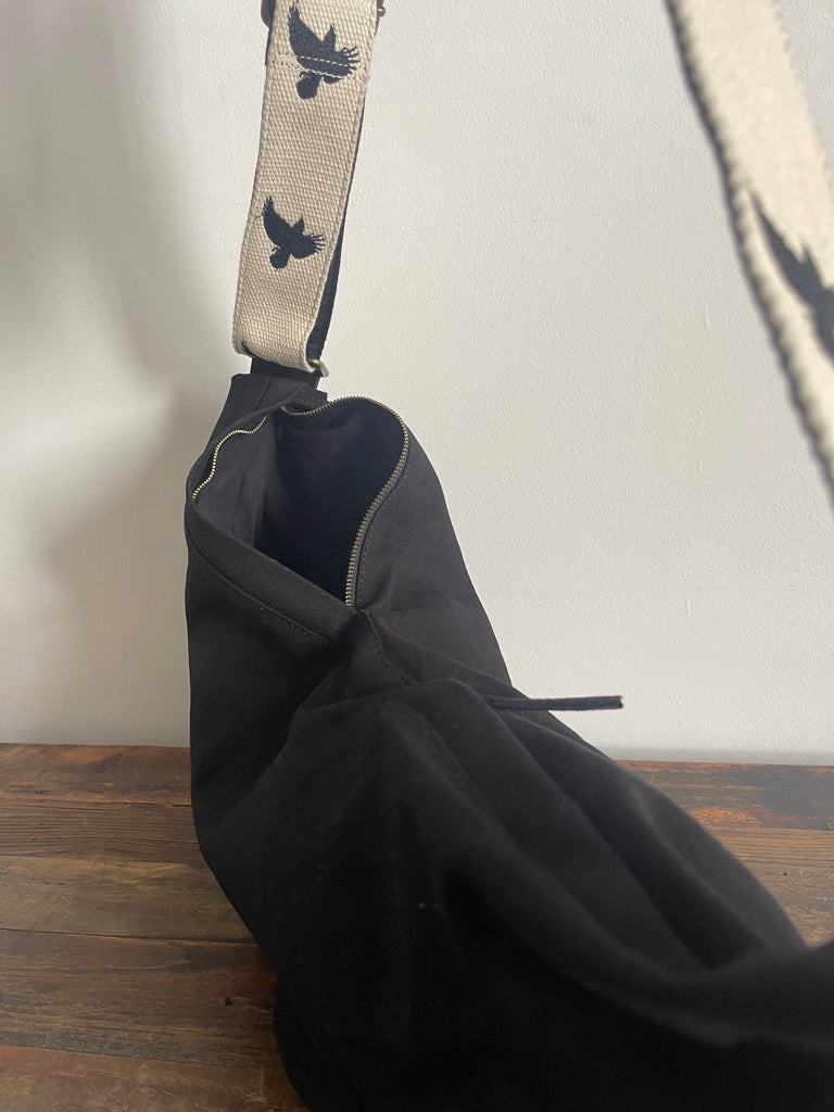 WDTS canvas Parachute Bag crow embroidered webbed strap M