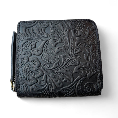 CollardManson Square Wallet- Black Floral