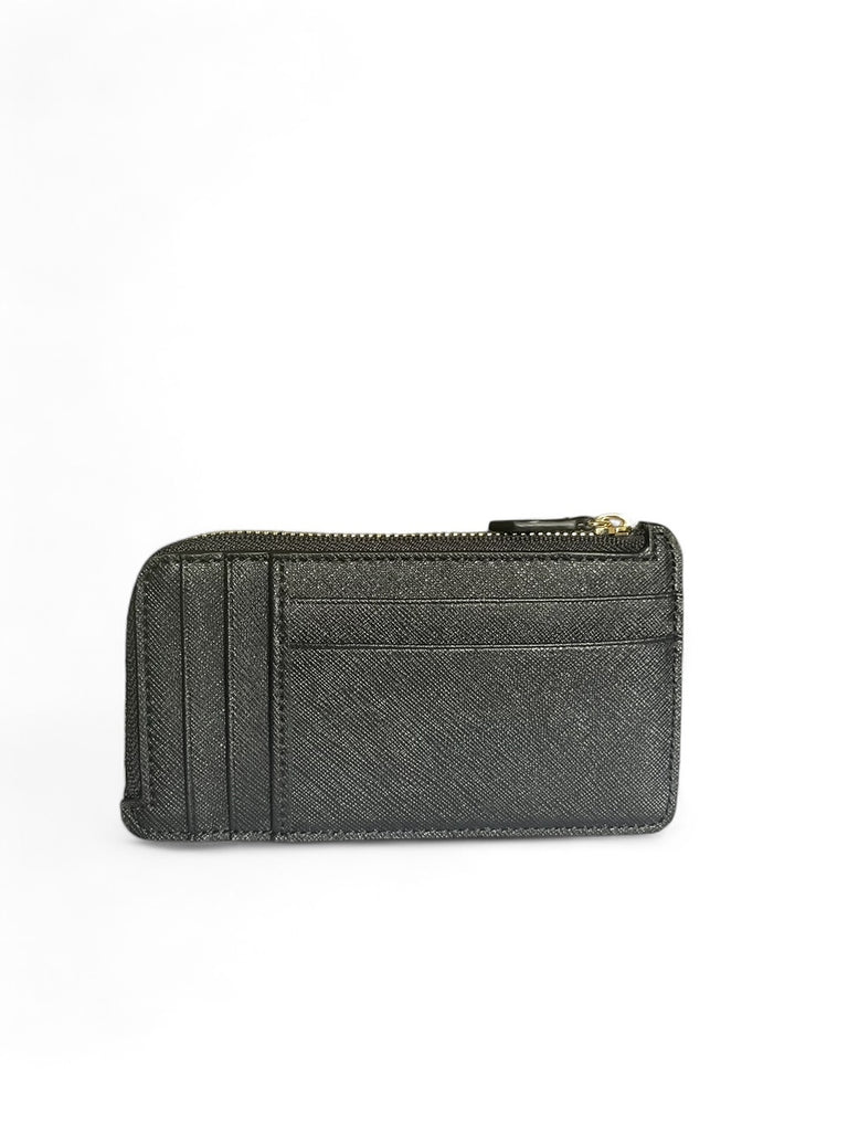 Vivienne Westwood Zip Card Holder - Black 3D Orb Saffiano Plain