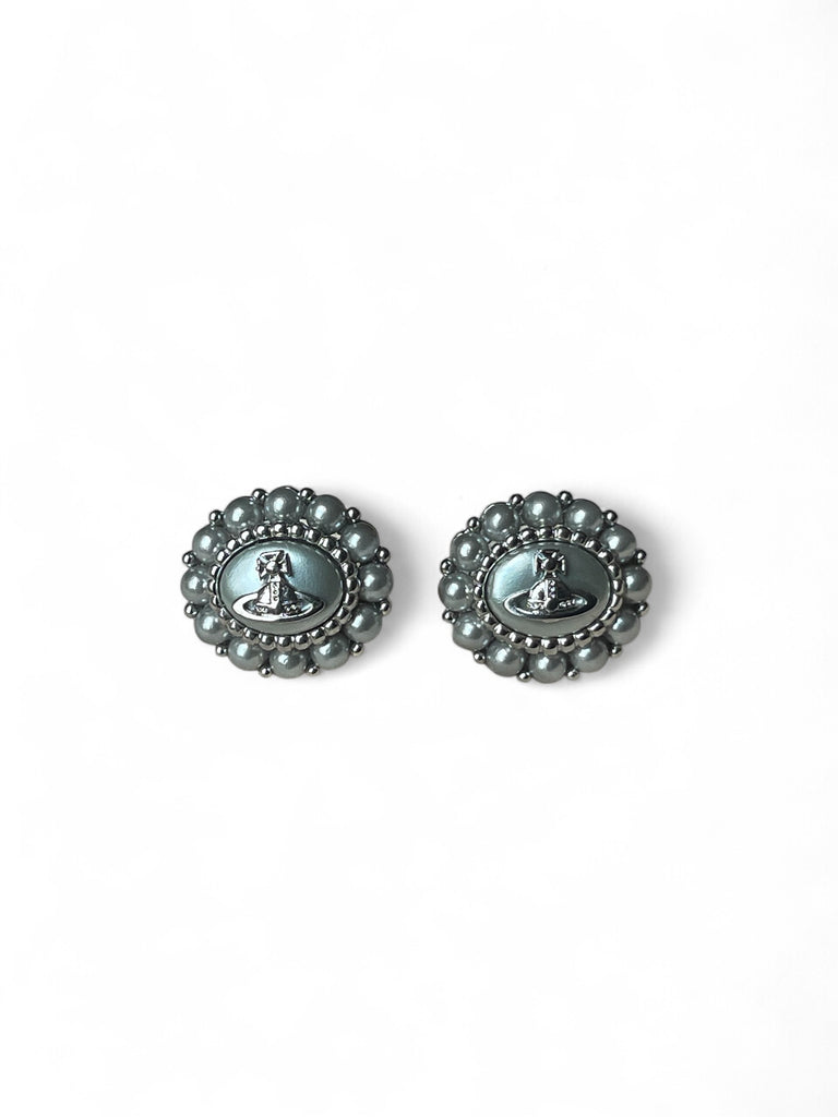 Vivienne Westwood Amaya Small Amaya Earrings Platinum Grey Pearl