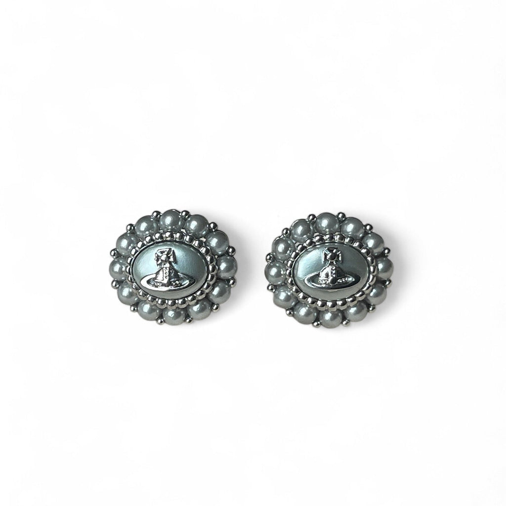 Vivienne Westwood Amaya Small Amaya Earrings Platinum Grey Pearl