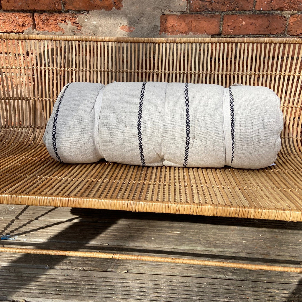 Maitri: Recycled Cream and black chain stripe mattress