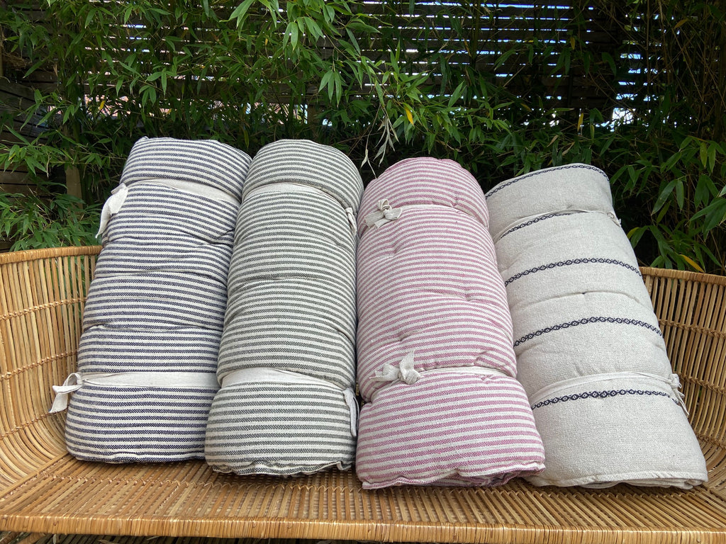 Maitri: Recycled Cream and black chain stripe mattress