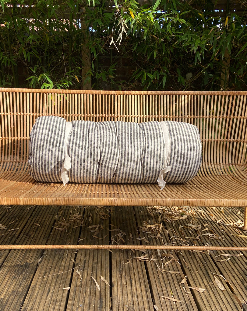 Maitri: Recycled Cream and Olive stripes mattress