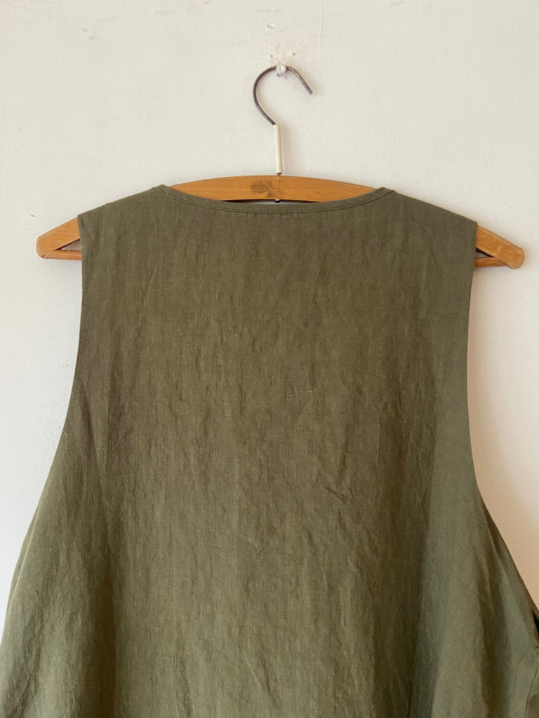 WDTS Mischa Dress Olive Green Linen
