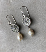 Dove and Pearl Drop Earrings