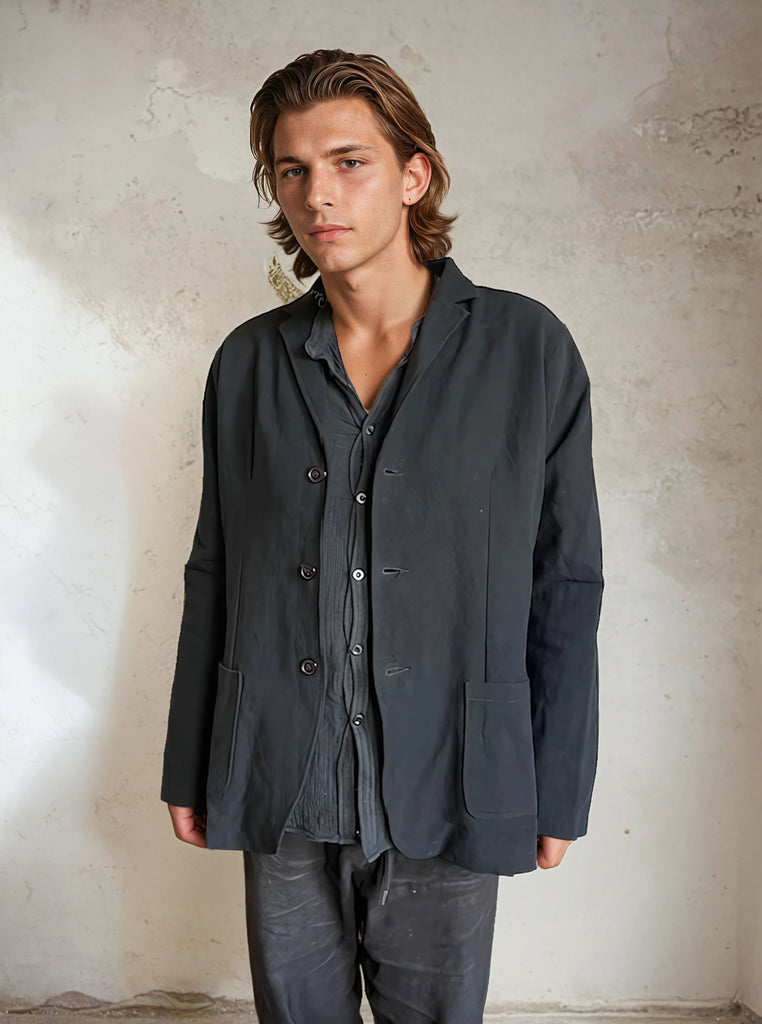 WDTS Mens Chore Jacket Heavy Linen Cotton Black