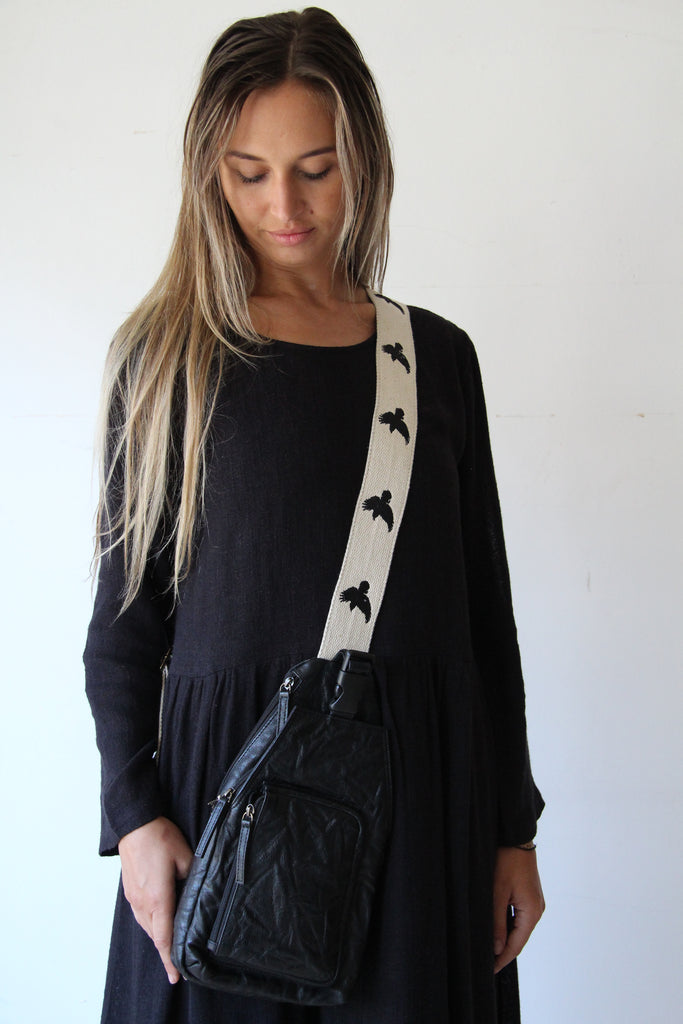 WDTS Crossbody Sling Bag Crow Strap