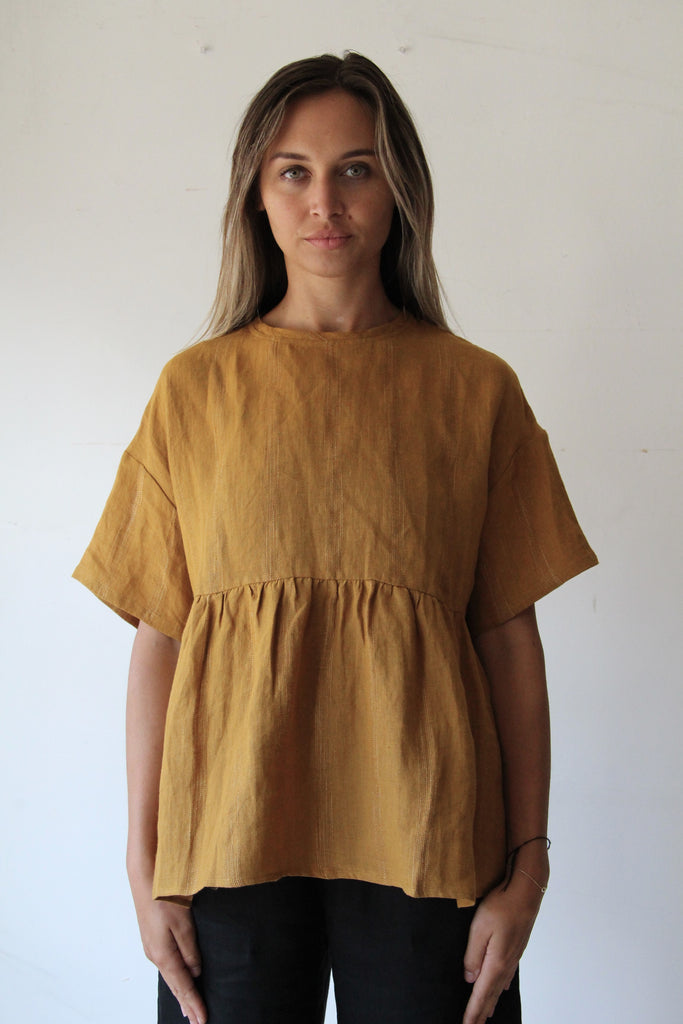 WDTS Sheba Gold Linen Top