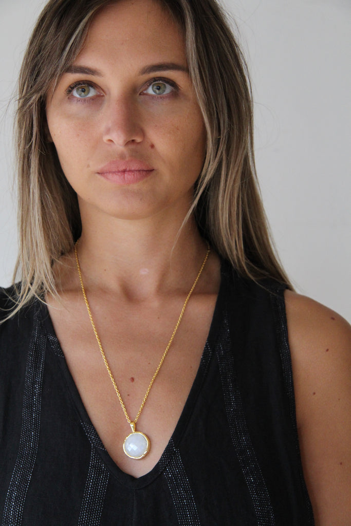 WDTS Pavani Necklace - Gold Moonstone