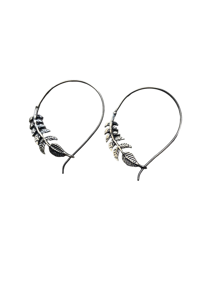 Leafy branch hoop - 925 Silver