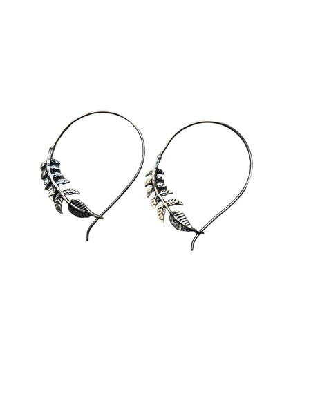 Leafy branch hoop - 925 Silver