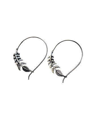 Leafy branch hoop - 925 Silver