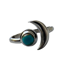 925 Silver Turquoise moon ring