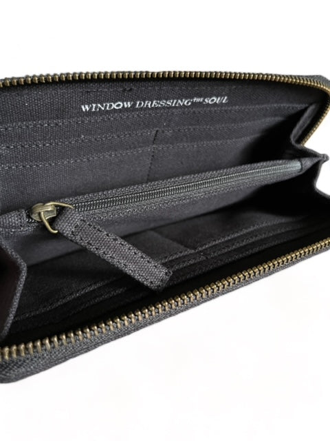 WDTS - Window Dressing the Soul-  Zipped Wallet - Black Canvas