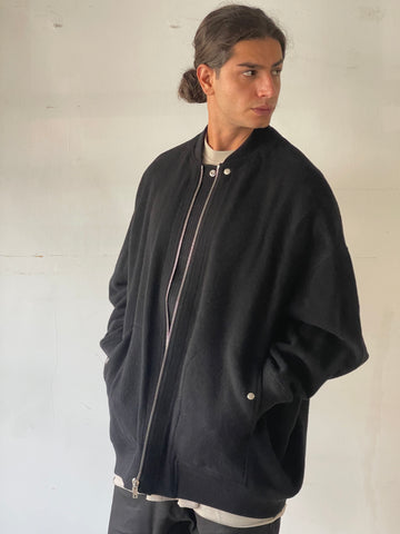 Rick Owens FW24 Porterville JUMBO PETER Flight BLACK WOVEN BOMBER WOOL