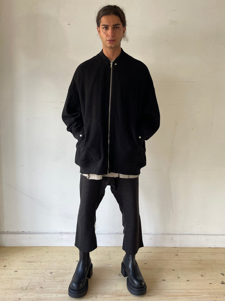 Rick Owens FW24 Porterville JUMBO PETER Flight BLACK WOVEN BOMBER WOOL