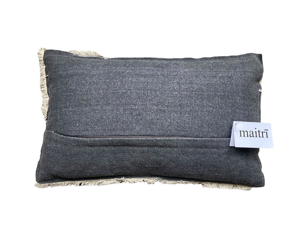 Dara Cotton Cushion 30x50cm - Charcoal