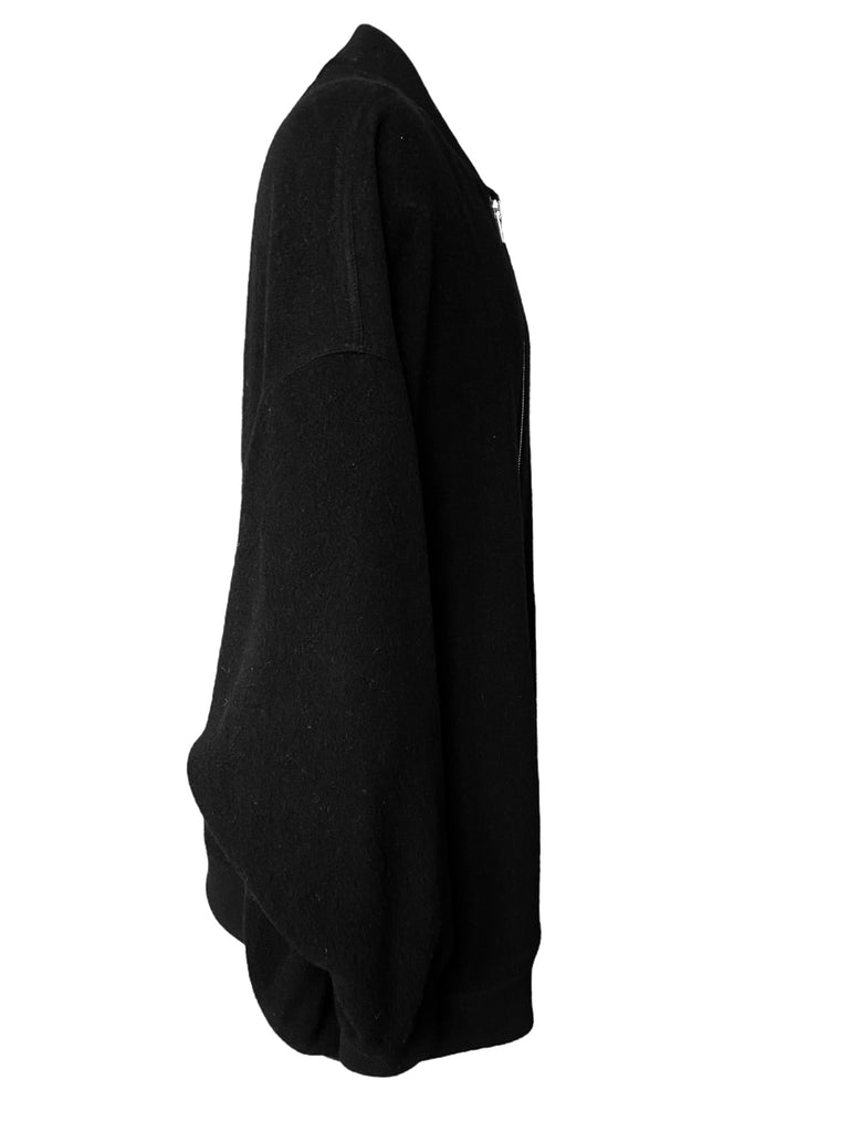 Rick Owens FW24 Porterville JUMBO PETER Flight BLACK WOVEN BOMBER WOOL