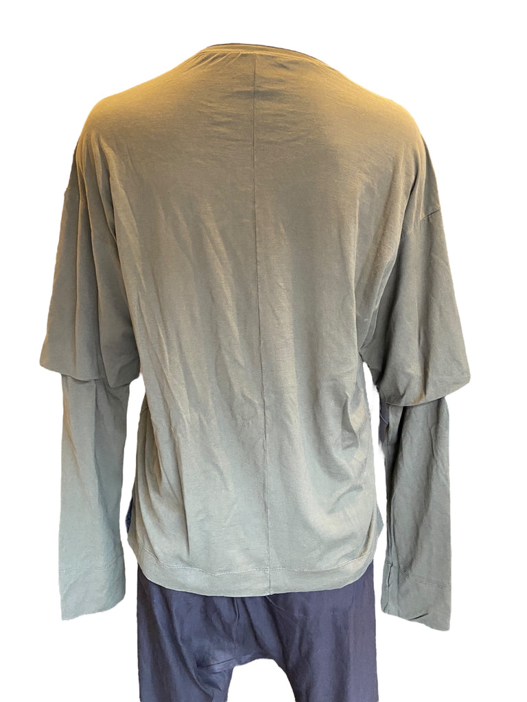 Transit Mens Cotton jersey oversize t-shirt with double sleeve