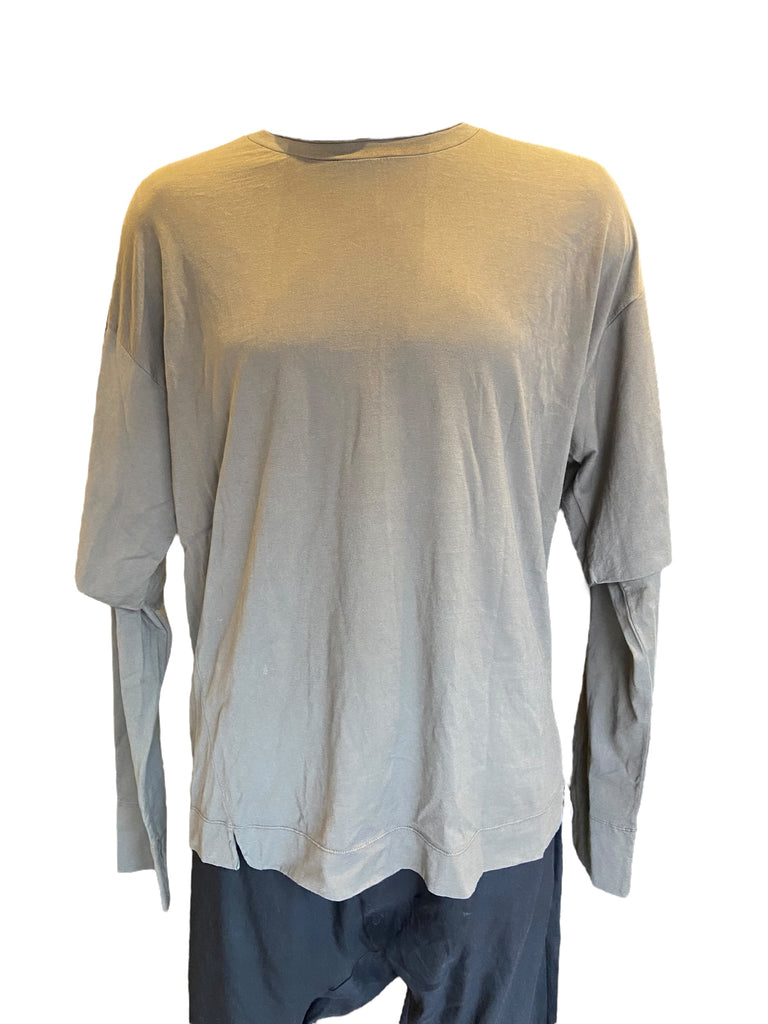 Transit Mens Cotton jersey oversize t-shirt with double sleeve