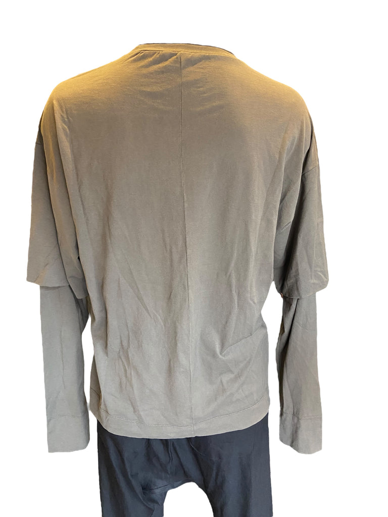 Transit Mens Cotton jersey oversize t-shirt with double sleeve