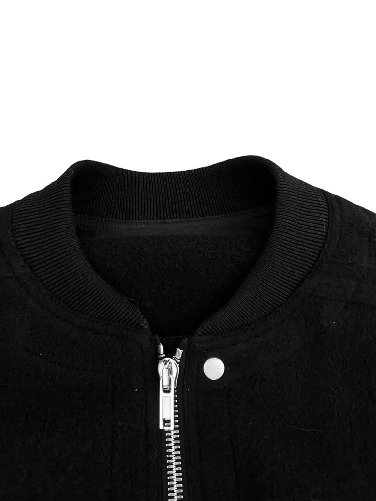 Rick Owens FW24 Porterville JUMBO PETER Flight BLACK WOVEN BOMBER WOOL