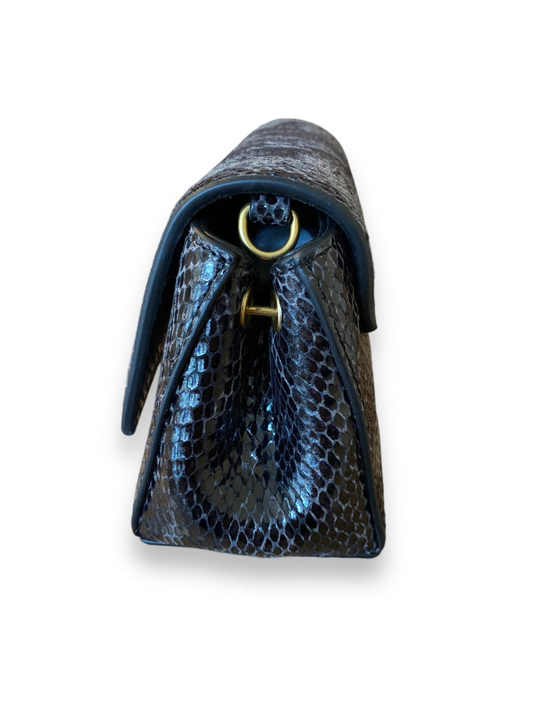 Vivienne Westwood Hazel Small Handbag Black Snake Leather
