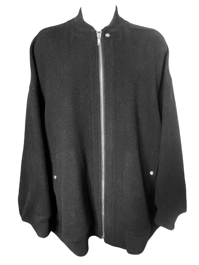 Rick Owens FW24 Porterville JUMBO PETER Flight BLACK WOVEN BOMBER WOOL