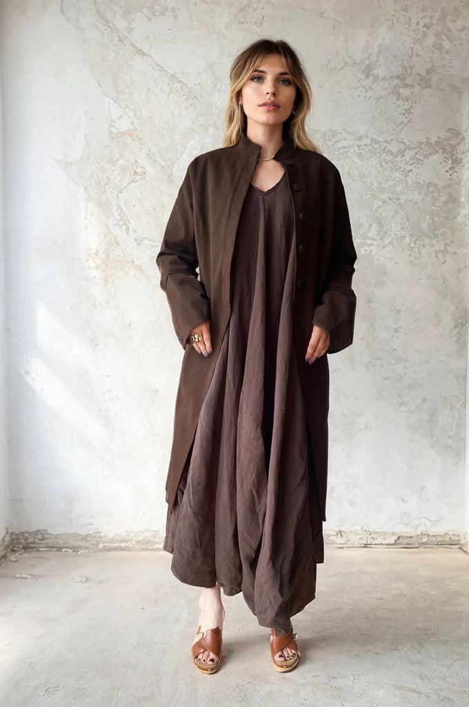 WDTS - Freyja Coat - Brown Cotton Drill