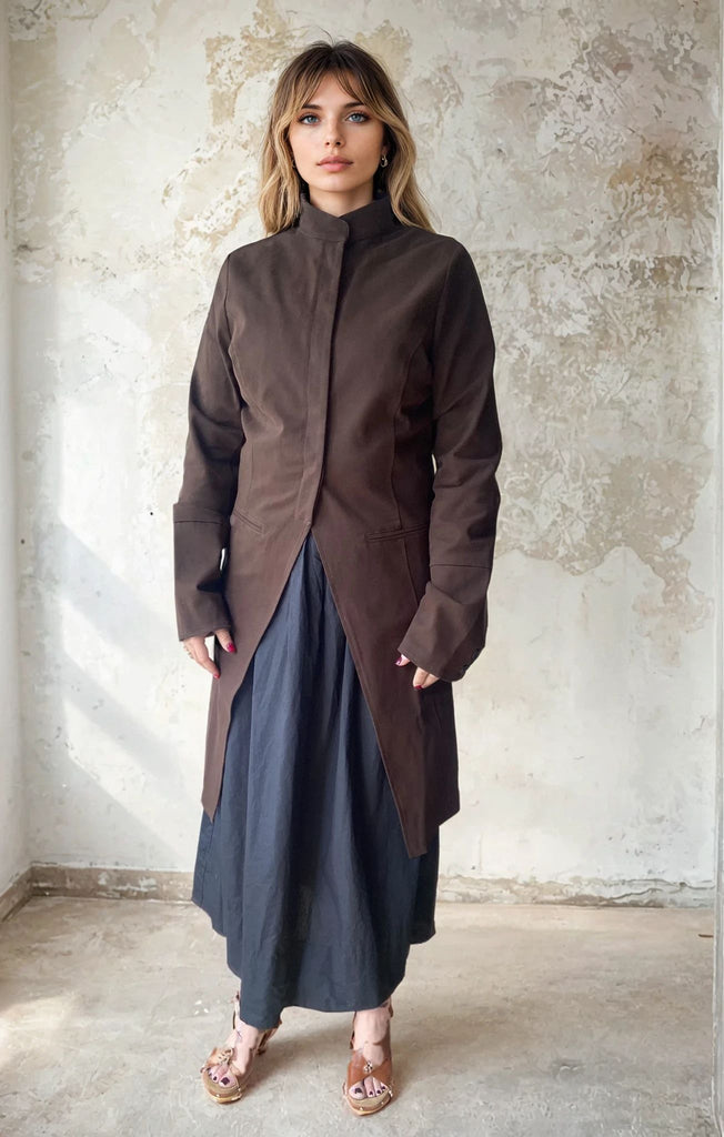 WDTS - Freyja Coat - Brown Cotton Drill