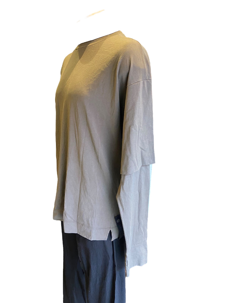 Transit Mens Cotton jersey oversize t-shirt with double sleeve
