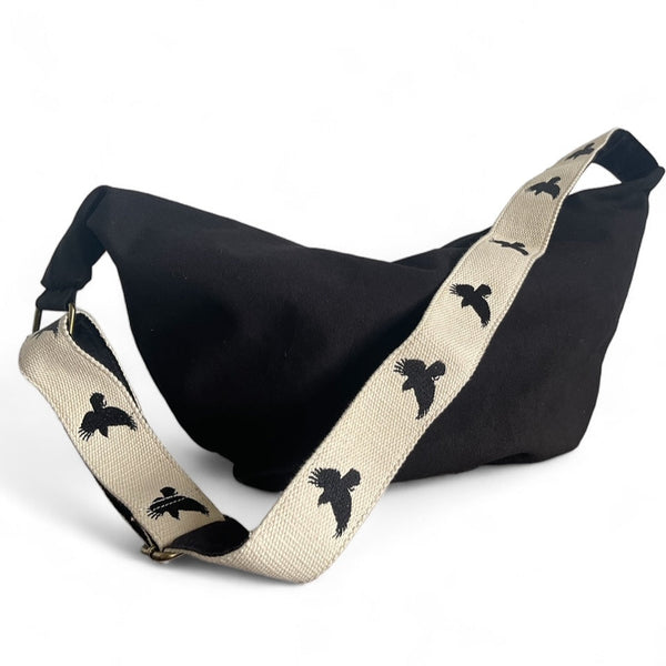 WDTS canvas Parachute Bag crow embroidered webbed strap M