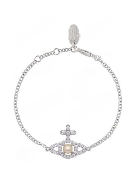 Vivienne Westwood Olympia Pearl Bracelet, Platinum /creamrose