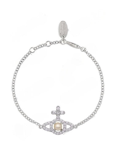 Vivienne Westwood Olympia Pearl Bracelet, Platinum /creamrose