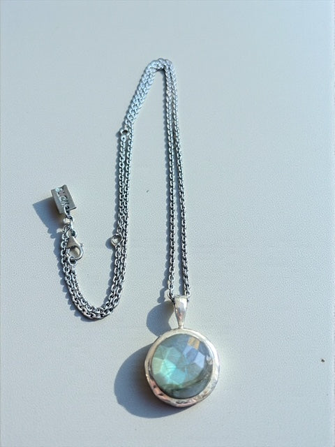 WDTS Pavani Necklace Labrodorite Stone - Silver Chain