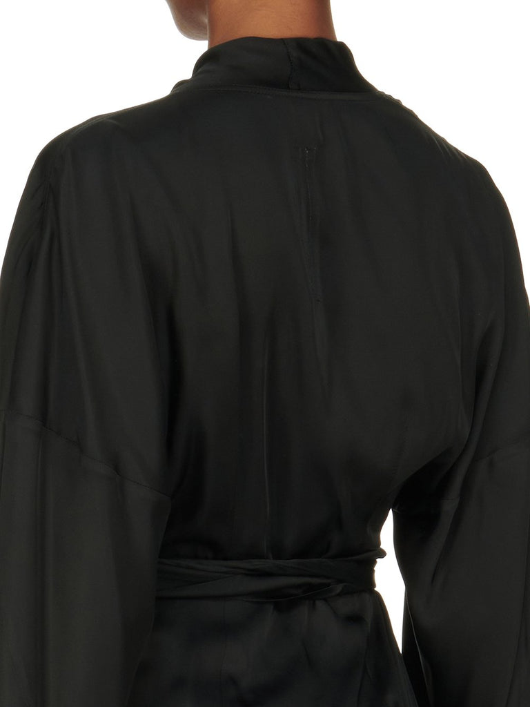 RICK OWENS Womens FW24 PORTERVILLE - WRAP GOWN - BLACK