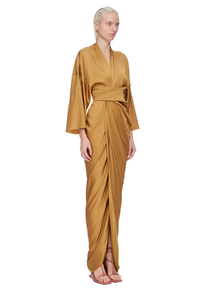 RICK OWENS Womens FW24 PORTERVILLE - WRAP GOWN - BLACK