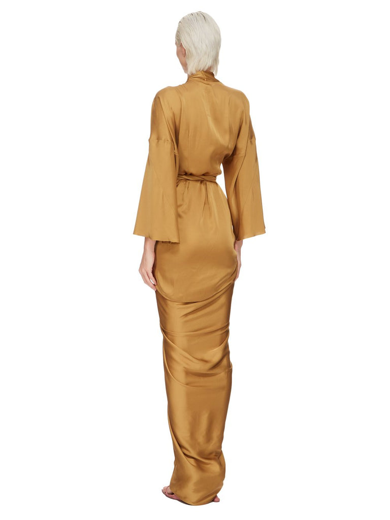RICK OWENS Womens FW24 PORTERVILLE - WRAP GOWN - BLACK