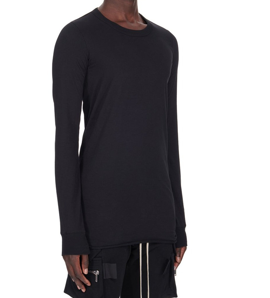 RICK OWENS T-SHIRT BASIC LS T, BLACK