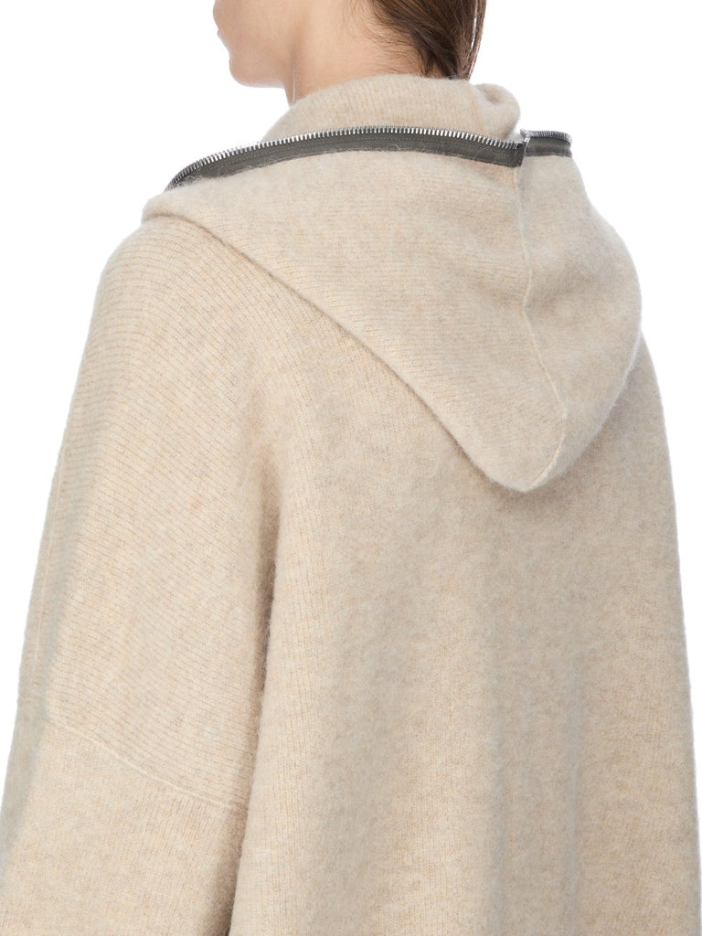 RICK OWENS FW25 CONCORDIANS GIMP HOODIE OVERSIZE IN BLACK ALPACA KNIT