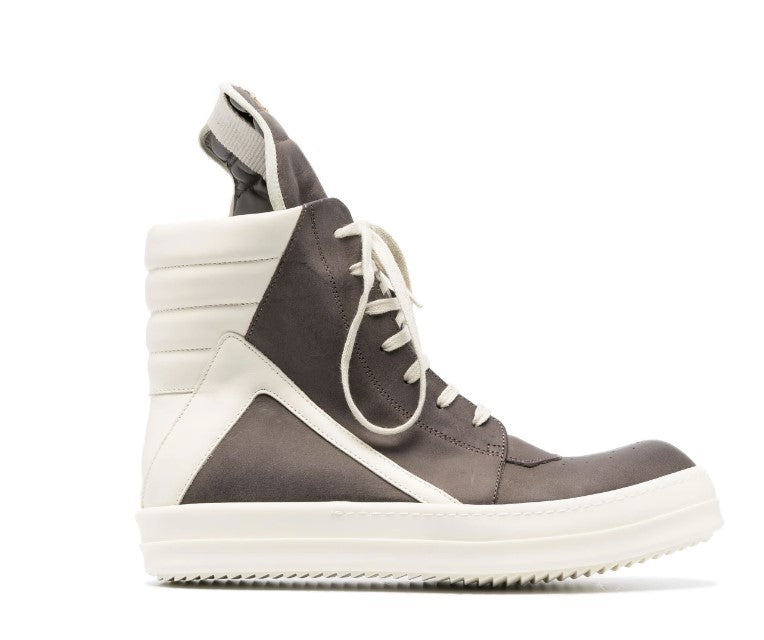 RICK OWENS FW23 SUEDE LEATHER GEOBASKET SHOES