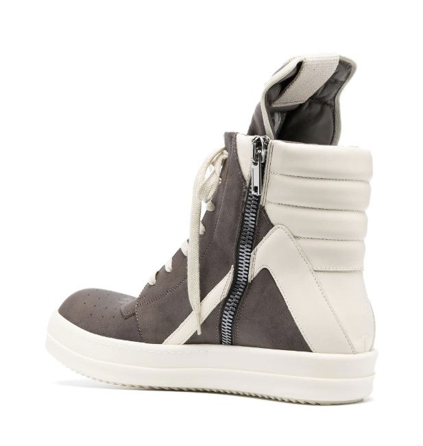 RICK OWENS FW23 SUEDE LEATHER GEOBASKET SHOES