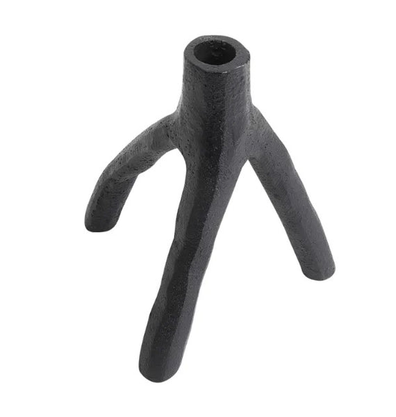 MUUBS Candle holder Aion L - Black Casted Iron - W14,7xL16,4xH17 cm