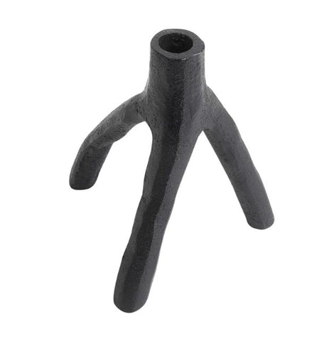 MUUBS Candle holder Aion L - Black Casted Iron - W14,7xL16,4xH17 cm
